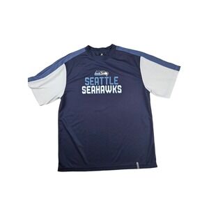 Reebok Seattle Seahawks NFL Team Apparel Mens Blue Graphic Print Shirt Size L